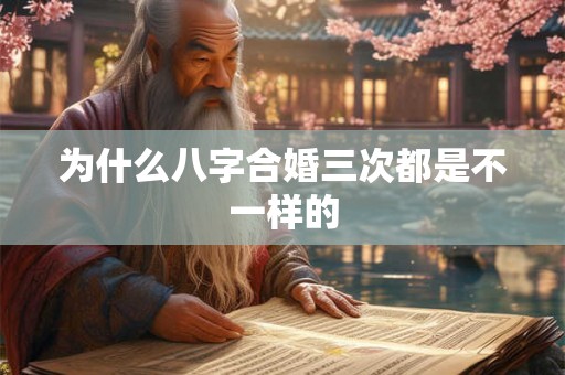 为什么八字合婚三次都是不一样的