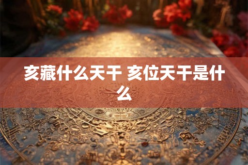 亥藏什么天干 亥位天干是什么