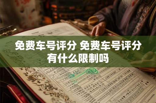 免费车号评分 免费车号评分有什么限制吗