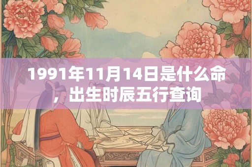 1991年11月14日是什么命，出生时辰五行查询