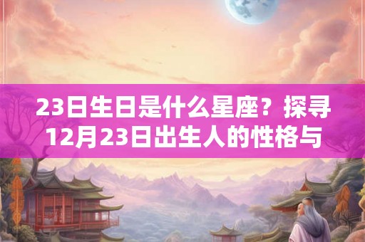 23日生日是什么星座？探寻12月23日出生人的性格与命运