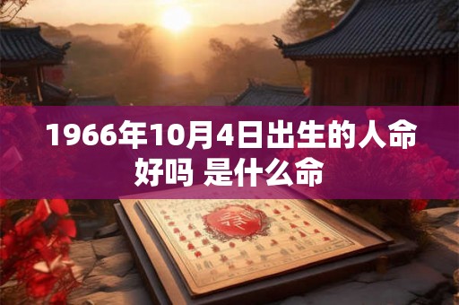 1966年10月4日出生的人命好吗 是什么命