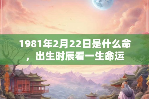 1981年2月22日是什么命，出生时辰看一生命运