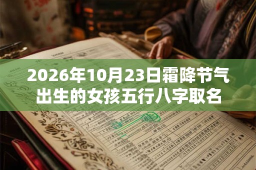 2026年10月23日霜降节气出生的女孩五行八字取名