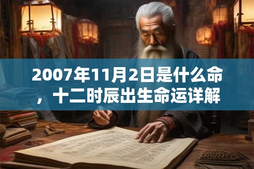 2007年11月2日是什么命，十二时辰出生命运详解