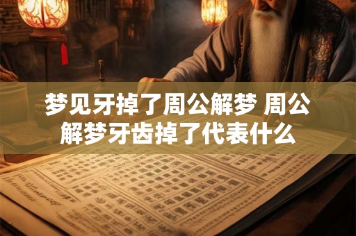 梦见牙掉了周公解梦 周公解梦牙齿掉了代表什么
