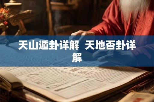 天山遁卦详解  天地否卦详解