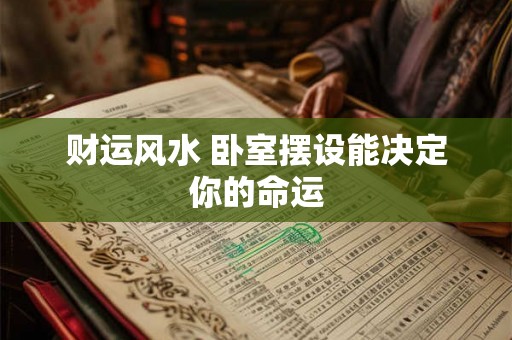 财运风水 卧室摆设能决定你的命运