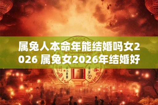 属兔人本命年能结婚吗女2026 属兔女2026年结婚好不好 属兔人本命年能结婚吗女2026 属兔女2026年结婚好不好