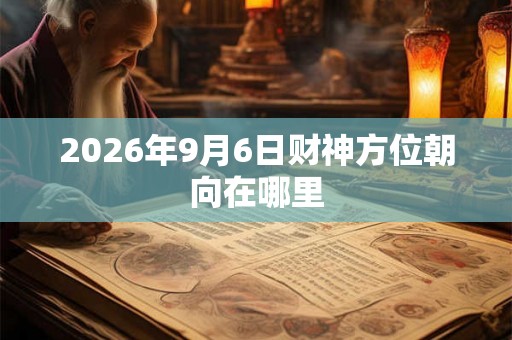 2026年9月6日财神方位朝向在哪里