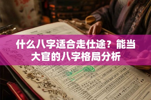 什么八字适合走仕途？能当大官的八字格局分析