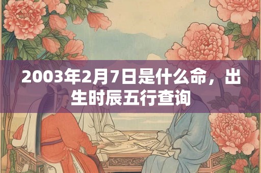 2003年2月7日是什么命，出生时辰五行查询