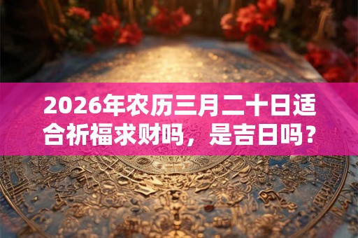 2026年农历三月二十日适合祈福求财吗，是吉日吗？