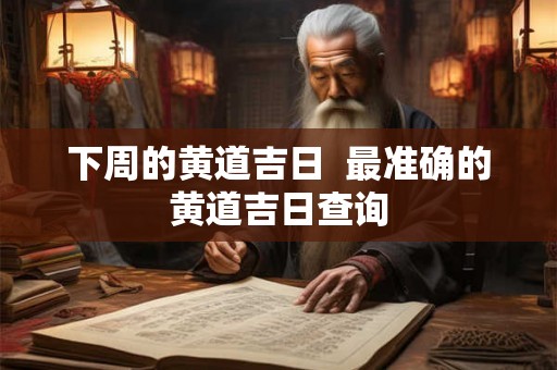 下周的黄道吉日  最准确的黄道吉日查询