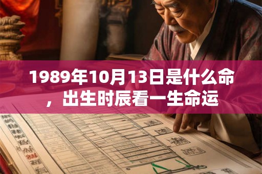 1989年10月13日是什么命，出生时辰看一生命运