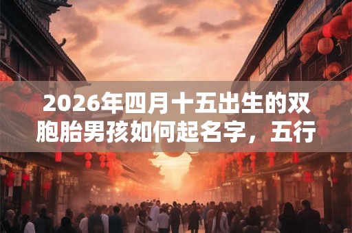 2026年四月十五出生的双胞胎男孩如何起名字，五行属什么
