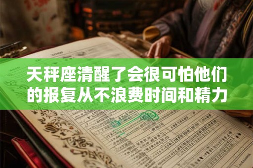 天秤座清醒了会很可怕他们的报复从不浪费时间和精力
