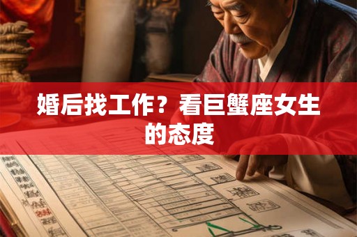 婚后找工作？看巨蟹座女生的态度