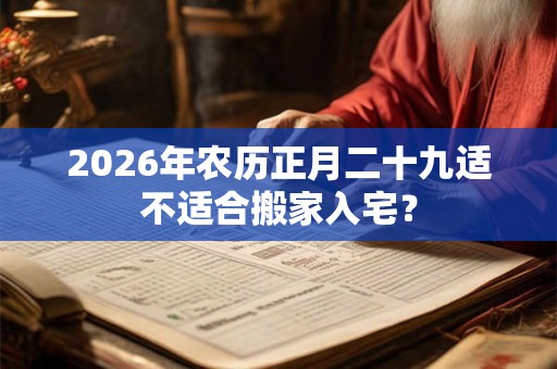 2026年农历正月二十九适不适合搬家入宅？