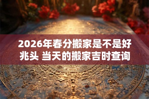 2026年春分搬家是不是好兆头 当天的搬家吉时查询 2026年春分搬家是不是好兆头 当天的搬家吉时查询