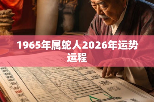 1965年属蛇人2026年运势运程