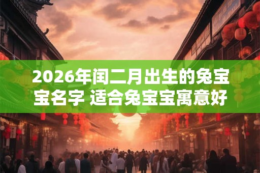 2026年闰二月出生的兔宝宝名字 适合兔宝宝寓意好的名字大全