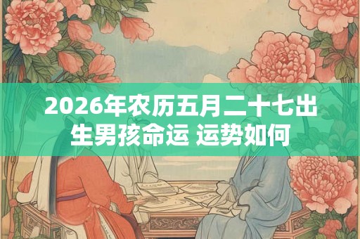 2026年农历五月二十七出生男孩命运 运势如何
