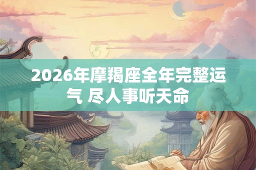 2026年摩羯座全年完整运气 尽人事听天命