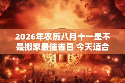 2026年农历八月十一是不是搬家最佳吉日 今天适合搬新家吗