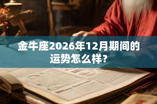 金牛座2026年12月期间的运势怎么样？