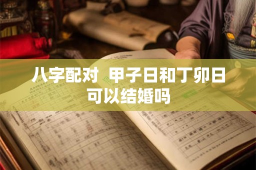 八字配对  甲子日和丁卯日可以结婚吗