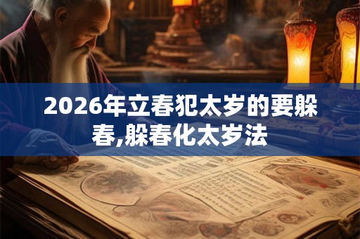 2026年立春犯太岁的要躲春,躲春化太岁法 2026年立春犯太岁的要躲春,躲春化太岁法
