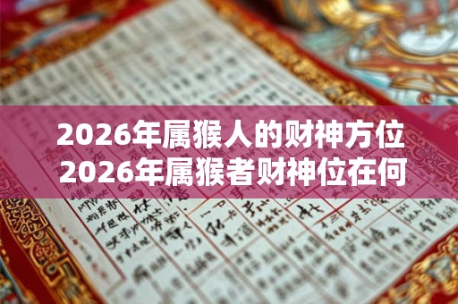 2026年属猴人的财神方位 2026年属猴者财神位在何处