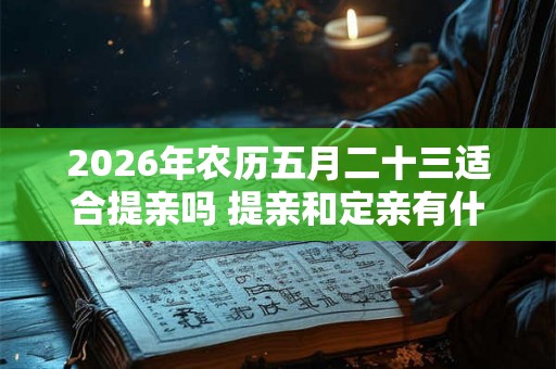 2026年农历五月二十三适合提亲吗 提亲和定亲有什么区别