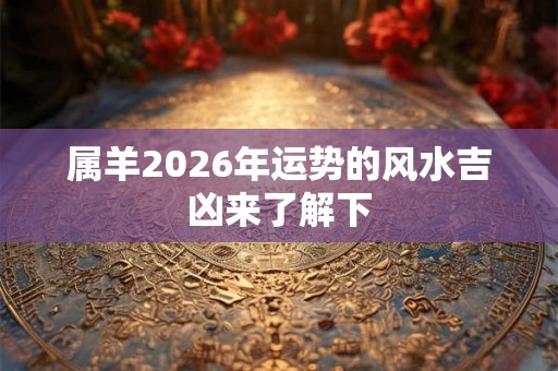 属羊2026年运势的风水吉凶来了解下