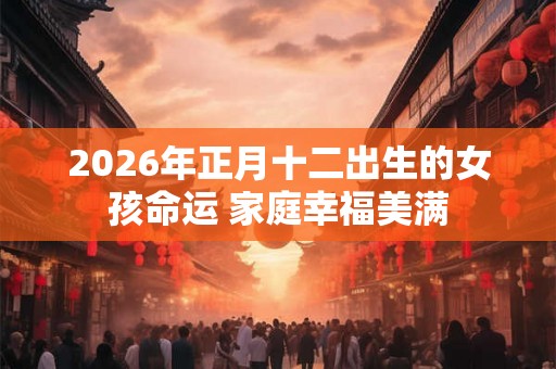 2026年正月十二出生的女孩命运 家庭幸福美满