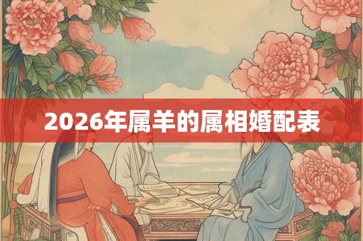 2026年属羊的属相婚配表