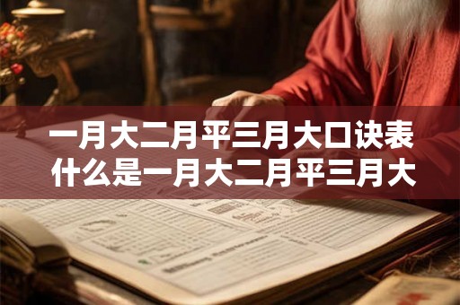一月大二月平三月大口诀表 什么是一月大二月平三月大的口诀