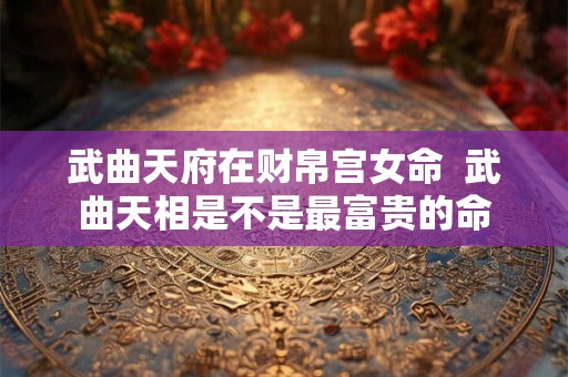 武曲天府在财帛宫女命  武曲天相是不是最富贵的命