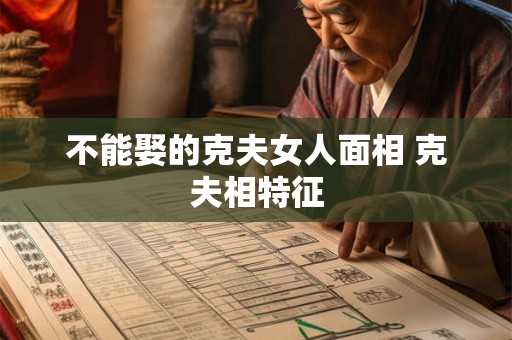 不能娶的克夫女人面相 克夫相特征