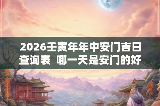 2026壬寅年年中安门吉日查询表 哪一天是安门的好日子 2026壬寅年年中安门吉日查询表 哪一天是安门的好日子