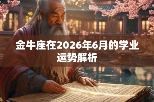 金牛座在2026年6月的学业运势解析 金牛座在2026年6月的学业运势解析