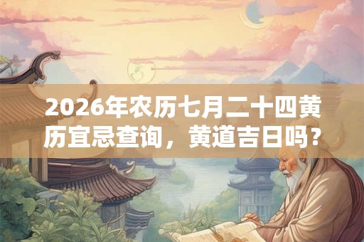 2026年农历七月二十四黄历宜忌查询,黄道吉日吗? 2026年农历七月二十四黄历宜忌查询,黄道吉日吗?