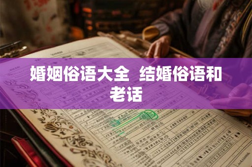婚姻俗语大全  结婚俗语和老话