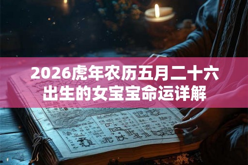 2026虎年农历五月二十六出生的女宝宝命运详解