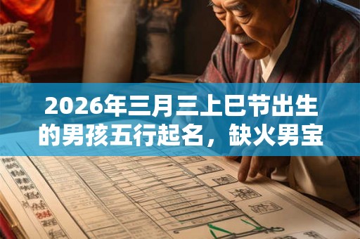 2026年三月三上巳节出生的男孩五行起名，缺火男宝宝名字推荐