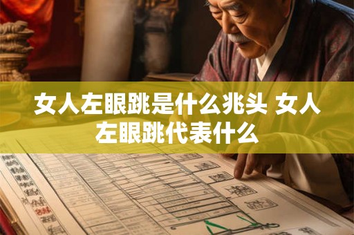 女人左眼跳是什么兆头 女人左眼跳代表什么