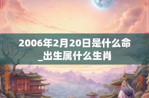 2006年2月20日是什么命_出生属什么生肖