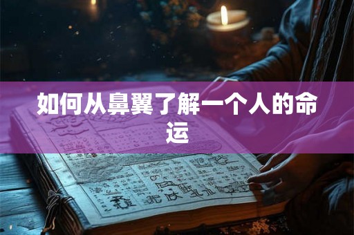 如何从鼻翼了解一个人的命运