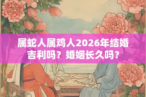属蛇人属鸡人2026年结婚吉利吗？婚姻长久吗？